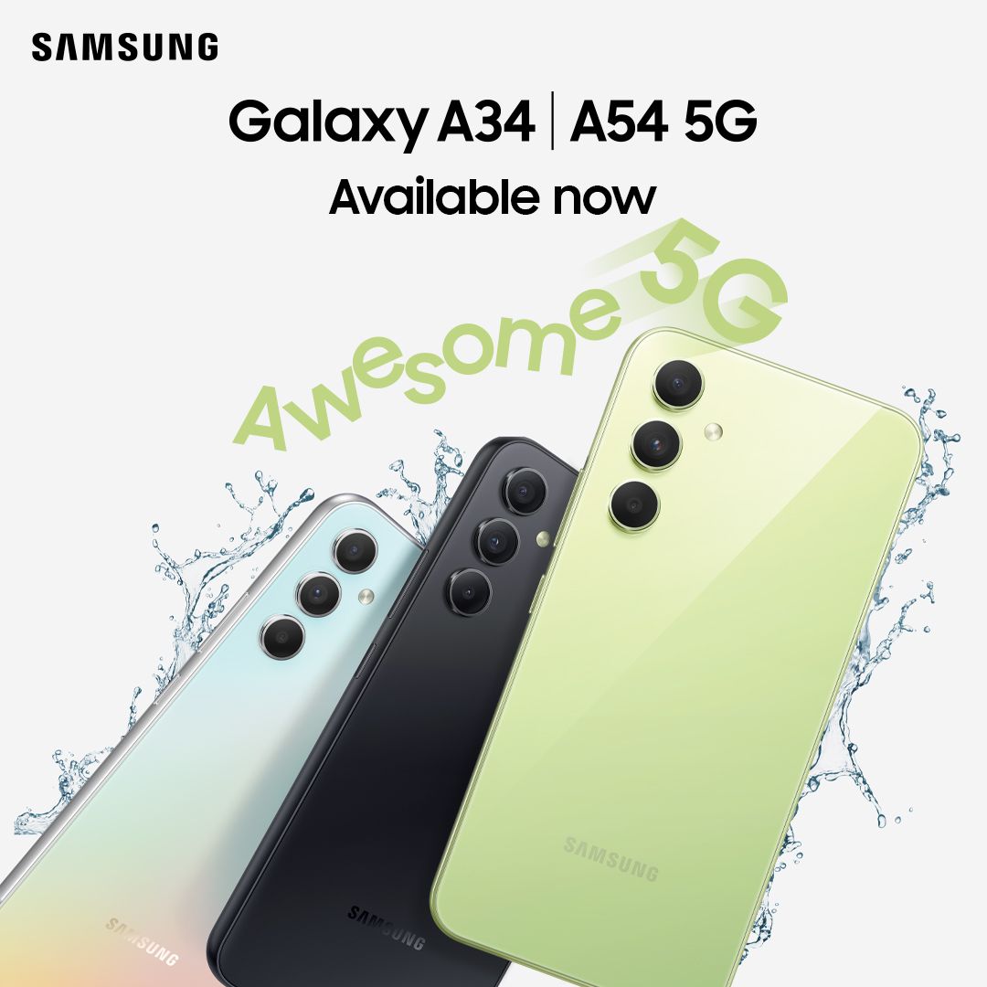 Samsung Galaxy A34 5G 128GB Storage 8GB Ram IP67 Waterproof and dust resistant 6.6'' 120Hz Amoled screen 48MP Tripple camera Android 13 5000mAh 25W Fingerint unlock Dual sim smartphone