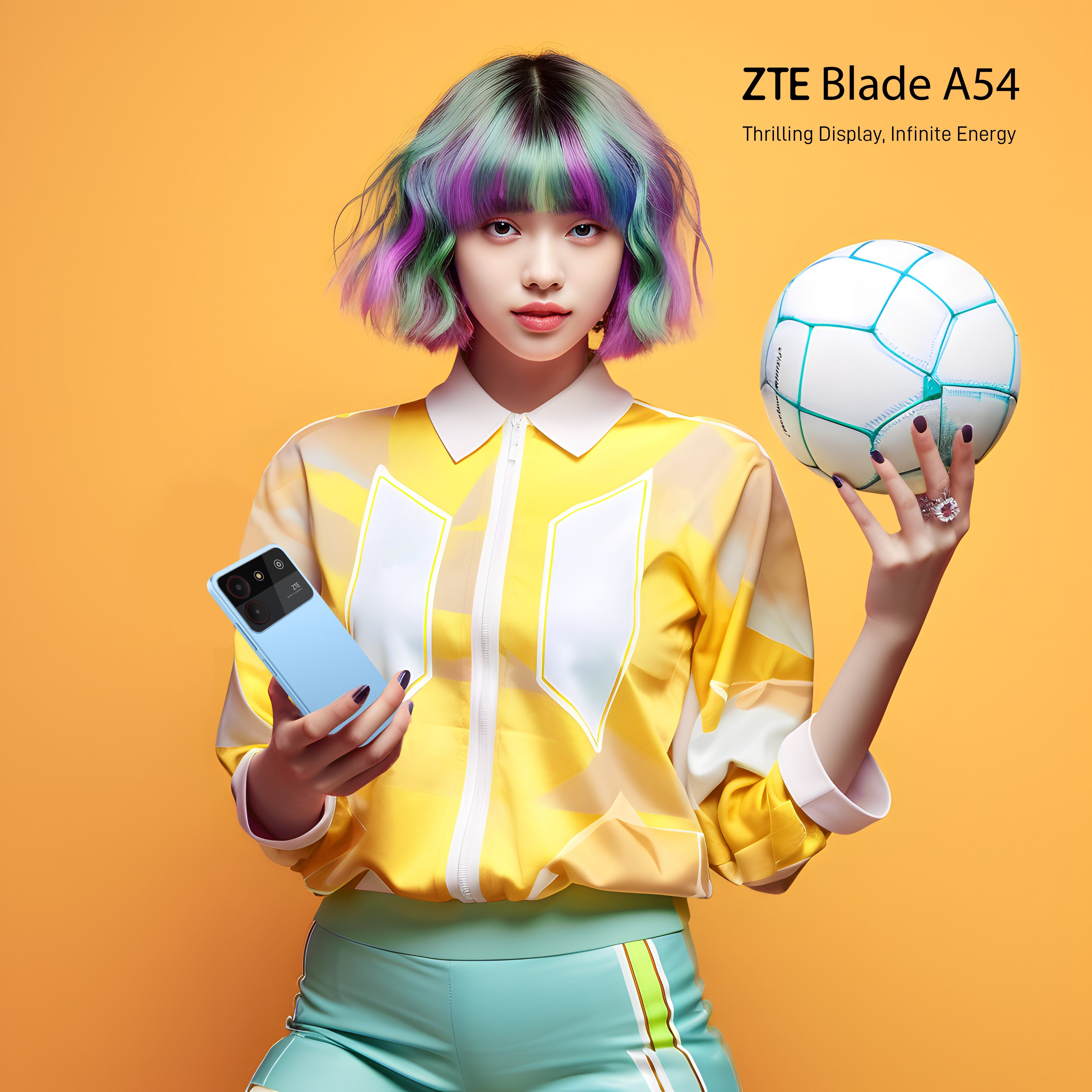 Celular ZTE Blade A54 128GB ROM + 4GB RAM EXTENDABLE TO 8GB 6.6" FULL HD+ SCREEN BATTERY 5000mah 13mpx DUAL RARE CAMERA  AND SIDE FINGERPTINT ANDROID 13 SMARTPHONE