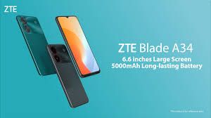 ZTE Blade A34 64 ROM+ 4GB RAM(Expandable Upto 8GB RAM) 4G Network Dual-SIM 6.6 INCH 90Hz LCD Screen 8MP Camera Type-C Charging 5000mAh Battery Face. Smartphone