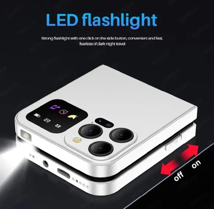 Oking A50 Pro Flip Phone, 2.6" (Dual SIM), Wireless FM -Type C charger feature smart touch button kabambe katululu phone
