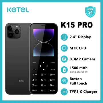 KGTEL K15 PRO 2.4" Display Dual SIM Card 0.3MP Camera 1500 mAh ButtonFull touch TYPE-C Charger Featured Phones