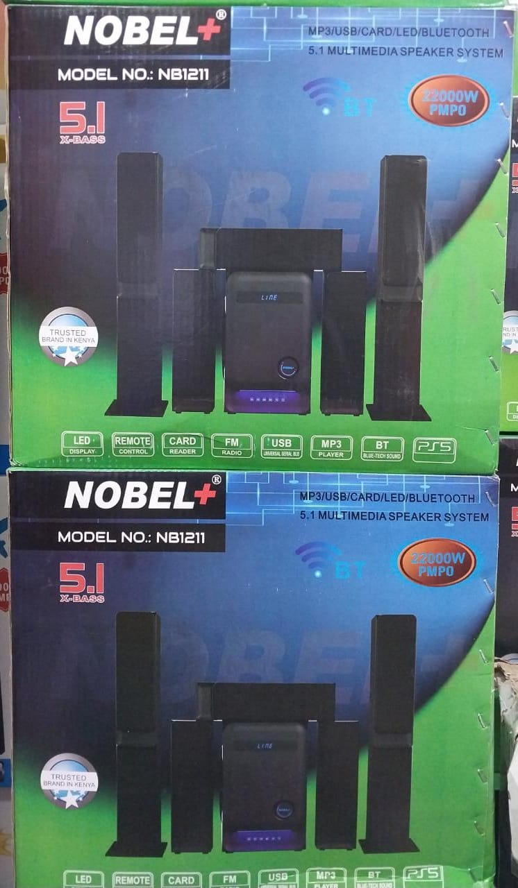 NOBEL 5.1 CH HOME THEATRE TALL BOYS SUBWOOFER SYSTEM-BLUETOOTH/FM/USB-22000W