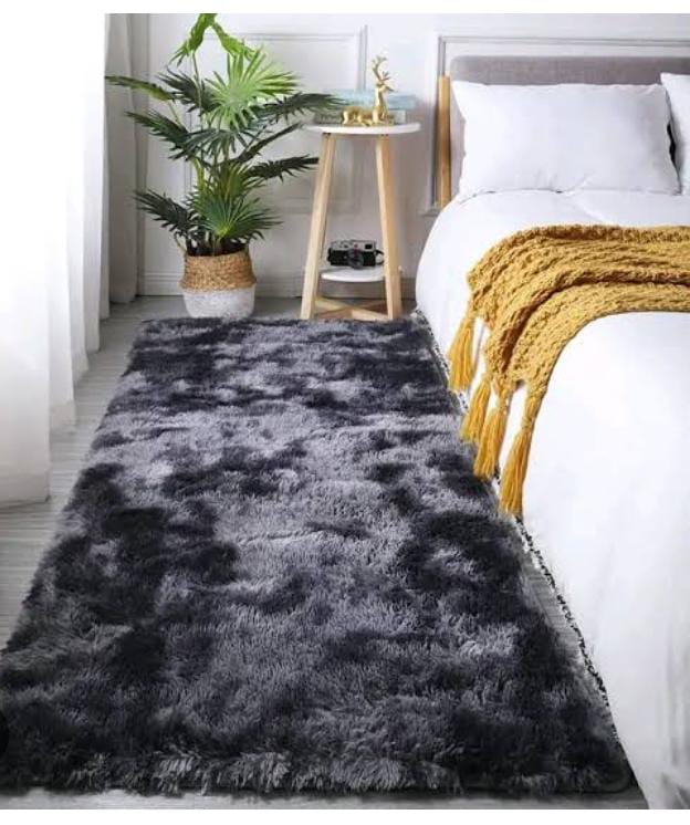 Fluffy Bedside Carpet;   This floor carpet will protect your floor from damage and enable you to easily and smoothly roll from task to task in your workspace or home.