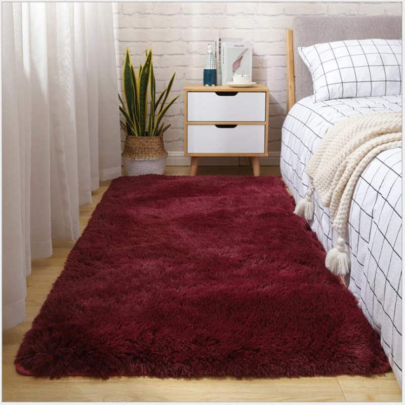 Fluffy Bedside Carpet;   This floor carpet will protect your floor from damage and enable you to easily and smoothly roll from task to task in your workspace or home.