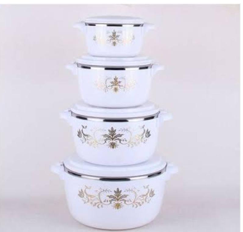 4 Pcs Set Insulated Casserole Hot Pots; Ideal for Picnics, Travel and use at home