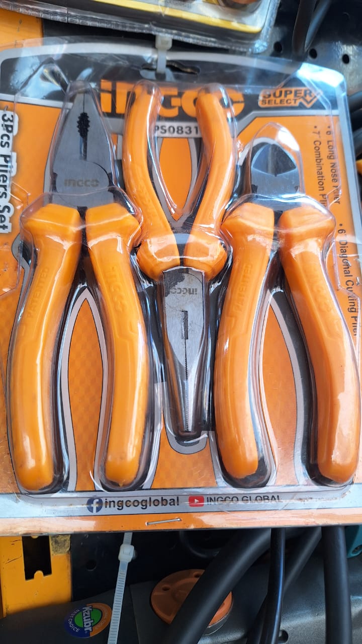 Pliers Set 3Pcs - Combination Pliers, Diagonal Pliers, Long Nose Pliers PREMIUM