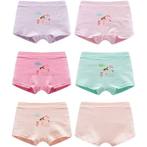 Fashion 6Pcs Girls' Assorted Print Underwear Kids Panties Comfort Boxer Briefs Hot Pants