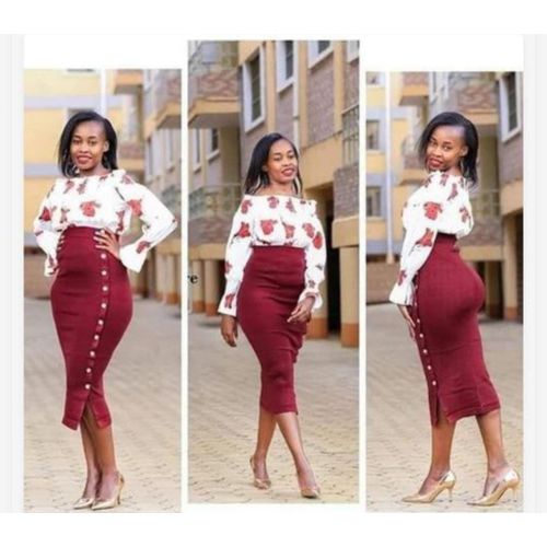 Fashion Ladies Classy Woven Button Skirt