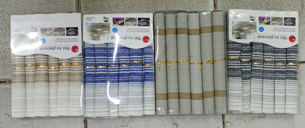 Elegant table mats 6pcs Enjoy the comfortable touch of cotton, high quality and elegant taste of life