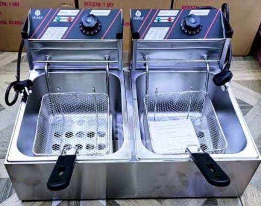 Double deep frierDouble Electric And Stainless Steel Chips Deep Fryer Machine.
