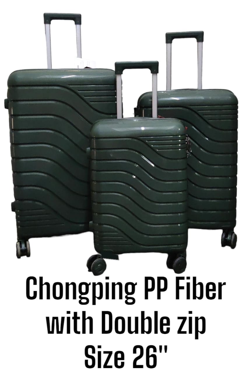 3 In 1 Fibre PVC HARD TRAVEL Suitcase SIZE 26 Stylish travel suitcase made from durable fibre  Comes with a set of 360-degree wheels for convenient movement