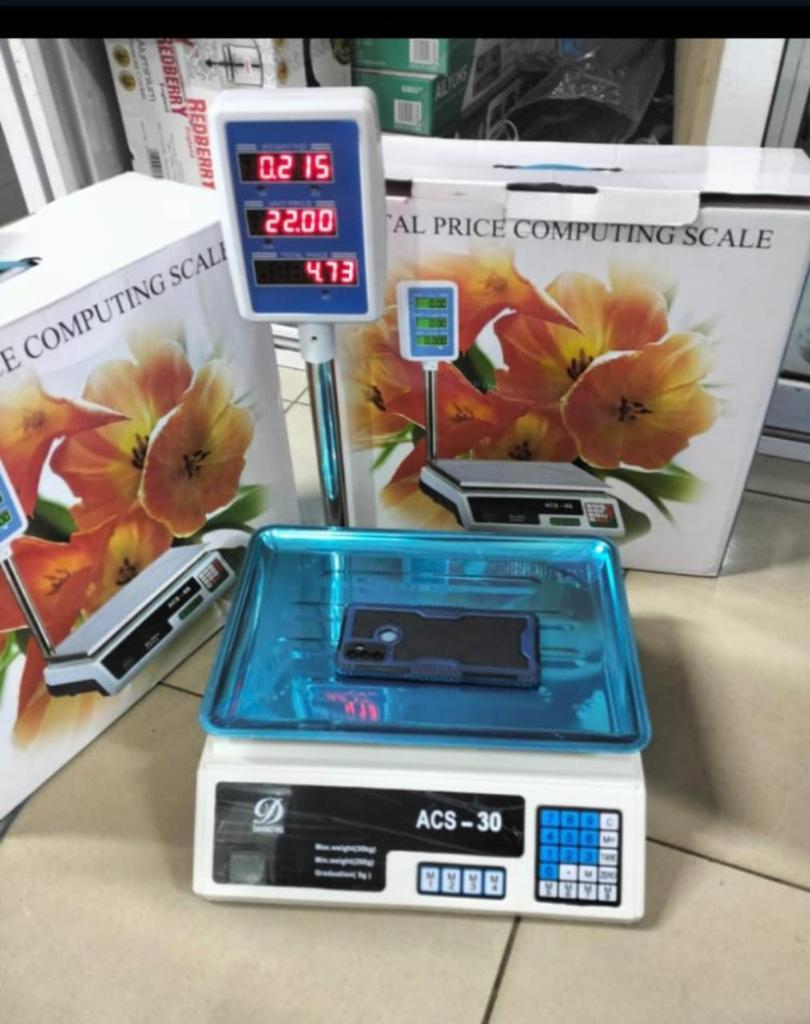 Computing scale 30 kgs max Because this product has a lithium battery inside, we send by our special shipping way. It takes 20-35 days to arrive.