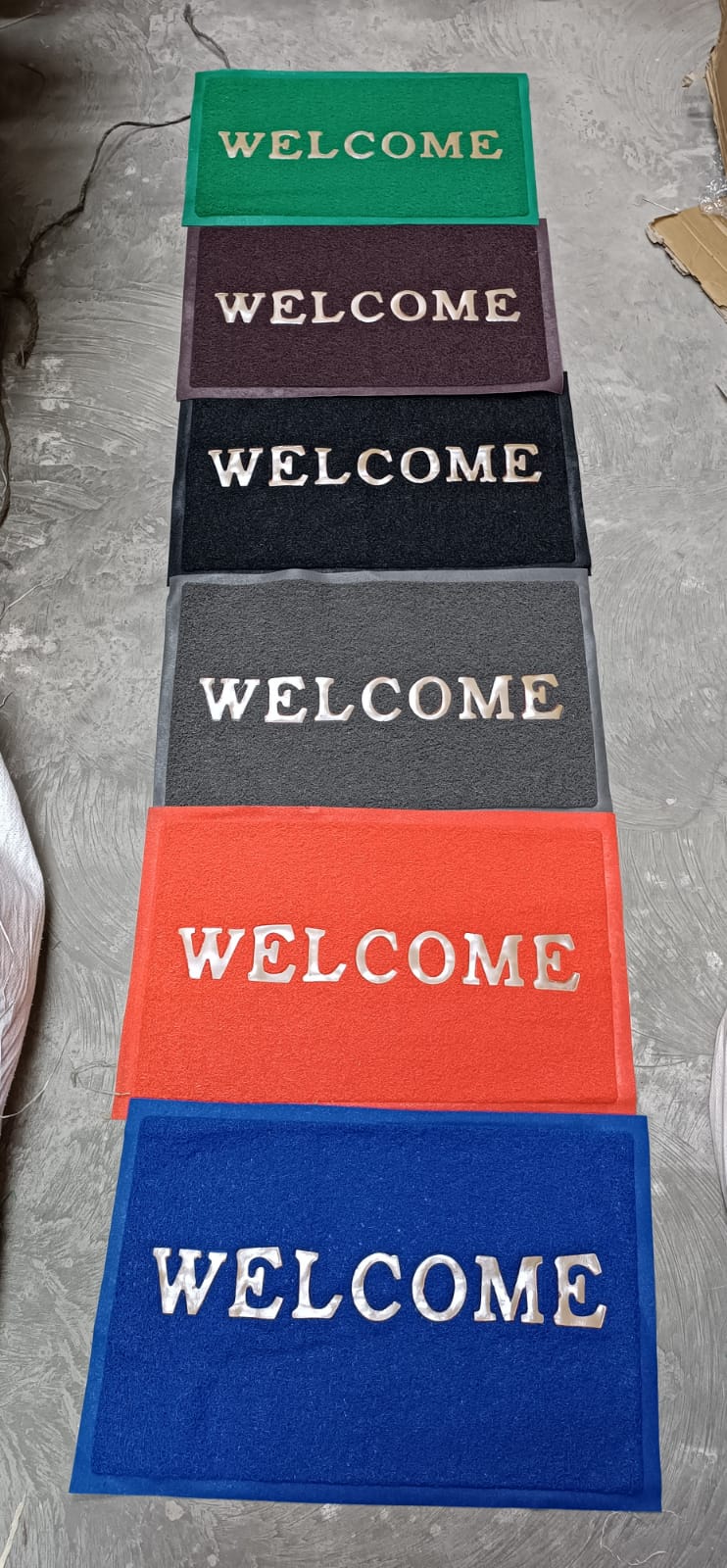 Welcome mat,,,Styles: As the picture show Size: about 50cm x 80cm Thickness:3mm For Season: Four season Suitable for entrance, indoor door, corridor, lobby, living