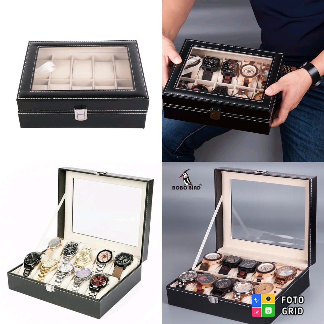 10 slots watch organizer
Display for watches
Storage case for jewellery with lock