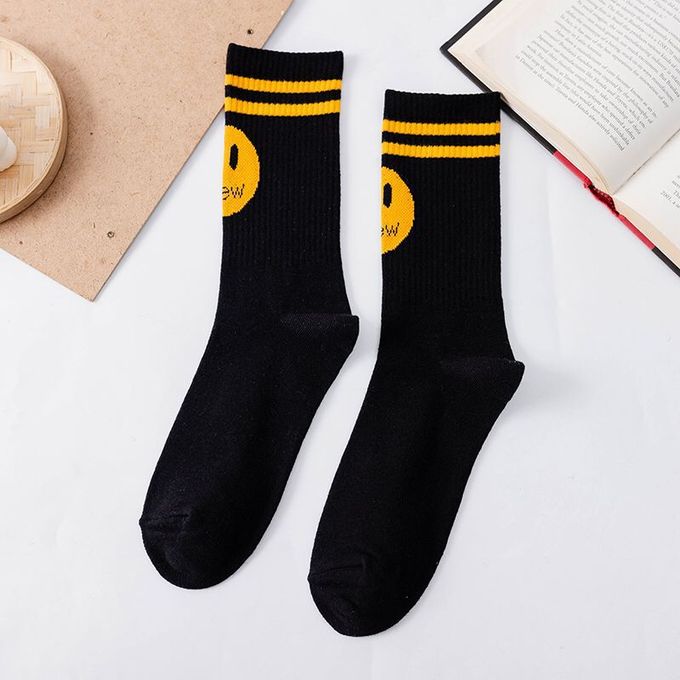 Fashion DREW 100% Cotton Socks Trendy Smiley Sock Justin Bieber Men's Socks Women's Socks UniCotton Stripe With DREW