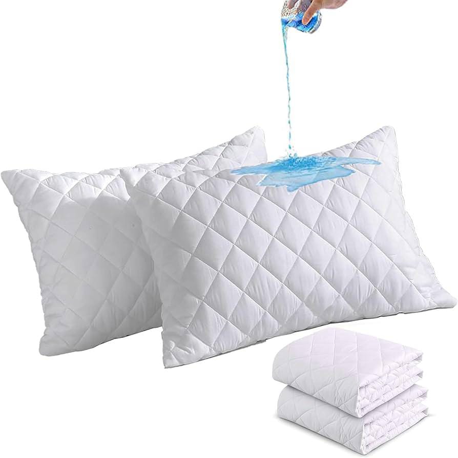 Pillow protector Bug Proof Pillow Cases - 100% Cotton Top, Microfiber Filled Pillow Covers – Standard Size (20x26) Set Of 2PROTECTS WELL: Sleep tight, and never let the bed bugs