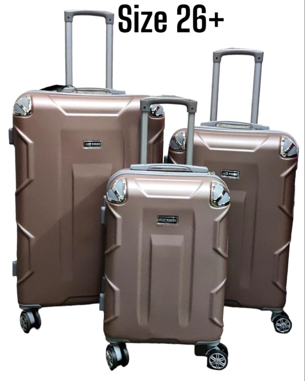 suitcase fiber 3 in 1 size 26 Large and spacious enough for your belongings and your family 
Ideal for business trips or family vacations 
Modern design 
Easy to carry 
Designed in a modern way