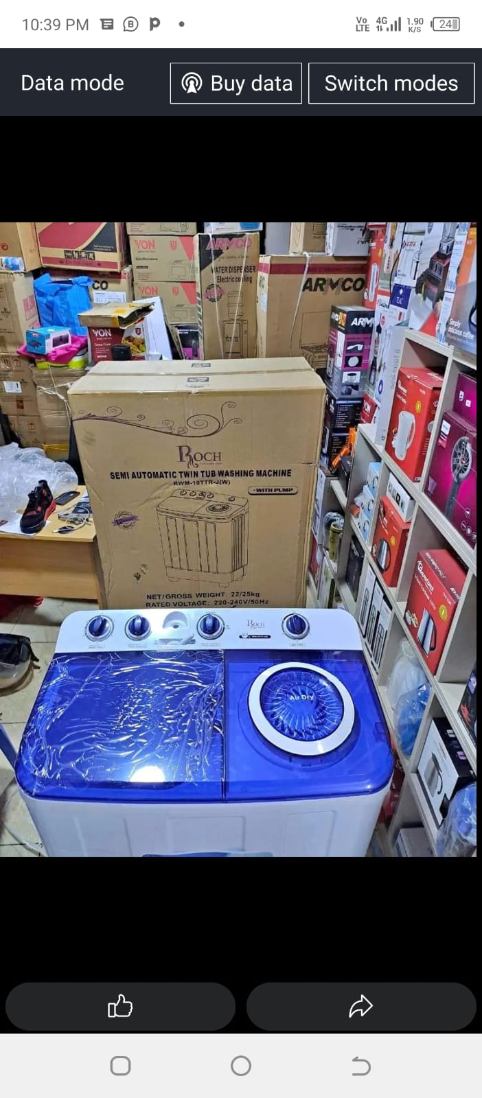Roch RWM-10TTR-J Semi-Automatic Washing Machine, 10kgs Heavy duty motor
Super Quiet Super Durable
Healthy Washing
Rated capacity of wash: 10.0kg
Rated capacity of spin: 6.5kg
2 wash program selection