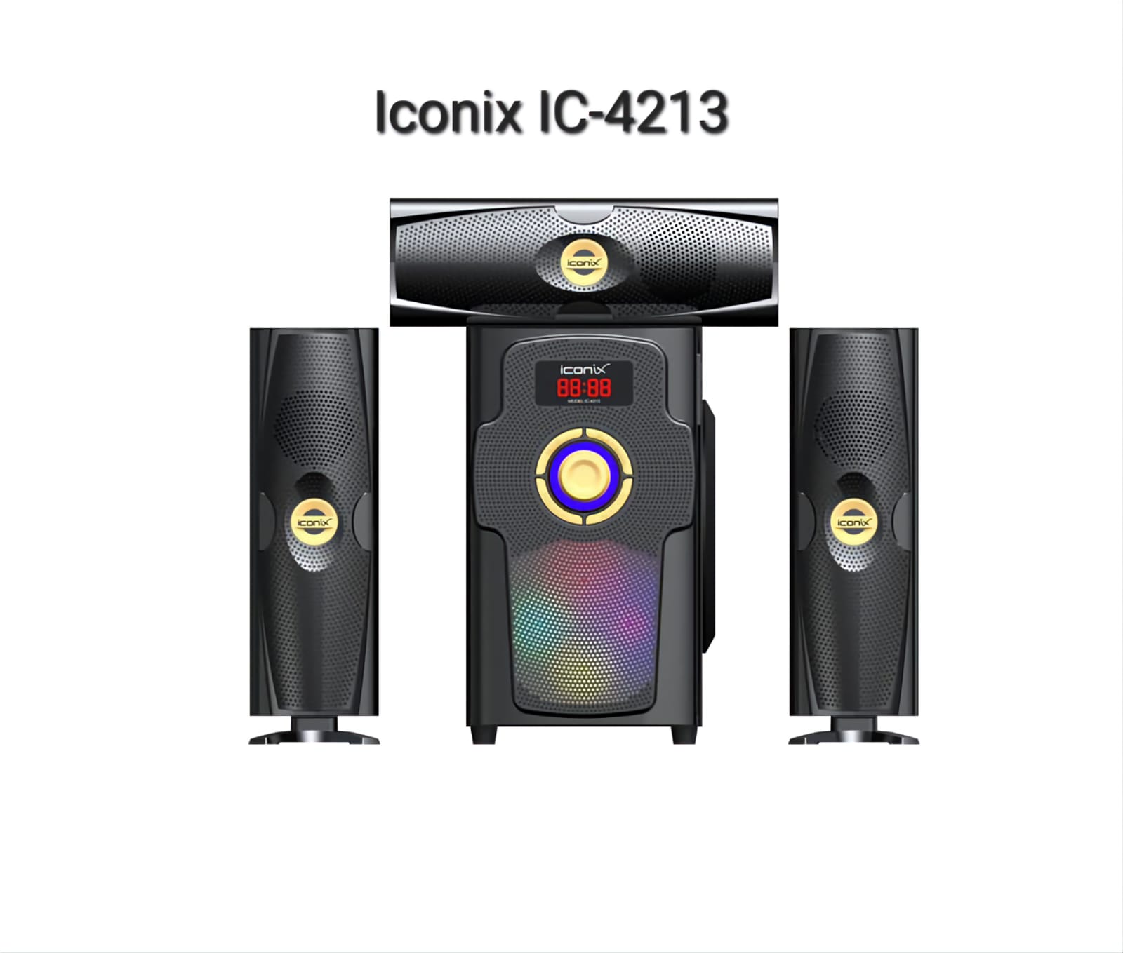 Iconix IC-4213 3.1 10,000 watts PMPO 3.1CH speaker hoofer Bluetoot Remote control