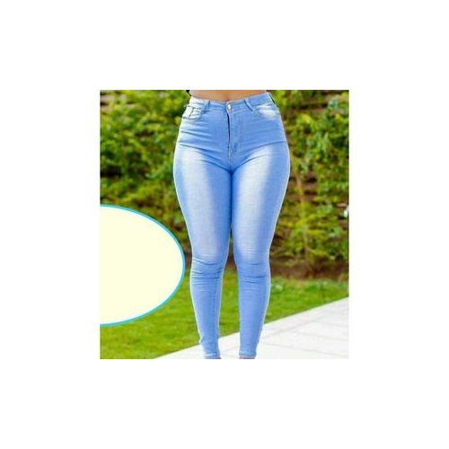 Ladies Denim Jeans Trousers - BlueThis high waist jeans is slim fitting, has a great stretch & is  comfortable to wear.