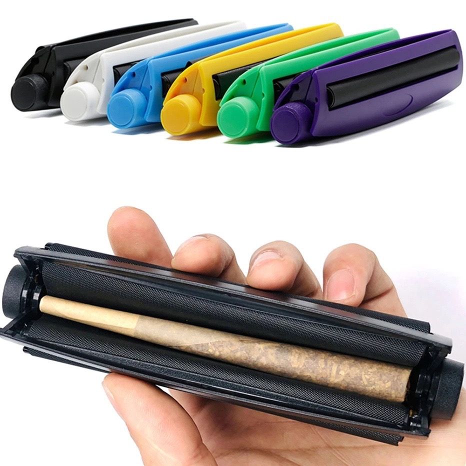 Random color Home Organization Portable Cigarette Rolling Machine Joint Cone Roller Manual Maker DIY Tool Plastic Manual Tobacco Smoking Rolling Papers