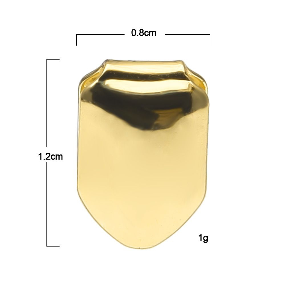 24K Single Tooth Cap Grills Hip Hop Style Teeth Grill Dental Braces Teeth Makeup Tools Silver 1pc