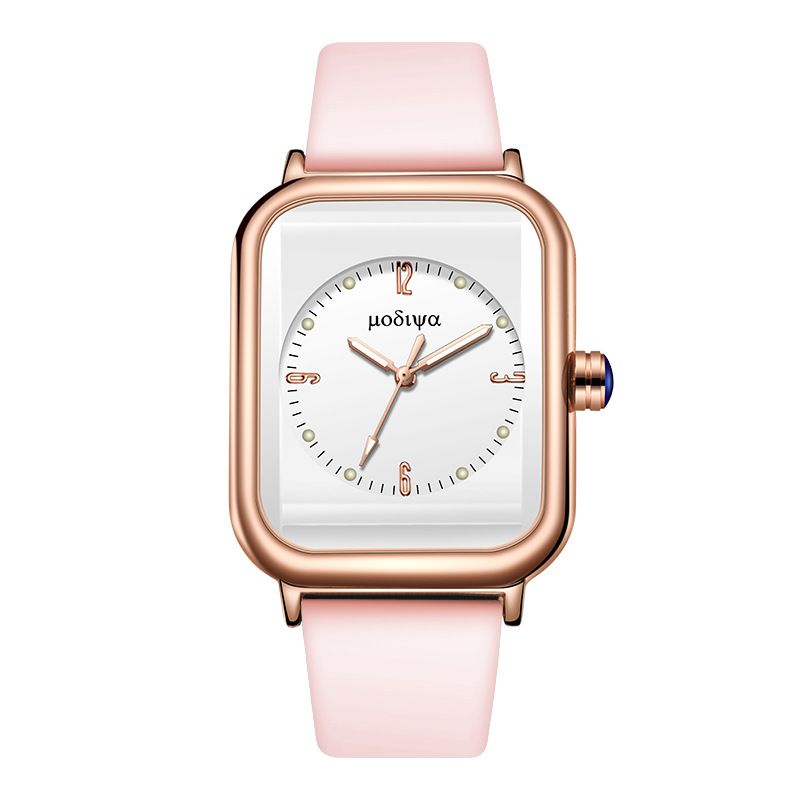 New popular artistic silicone quartz women's watch, fashionable luminous small square watch. Minimalist and atmospheric watch, a popular African style