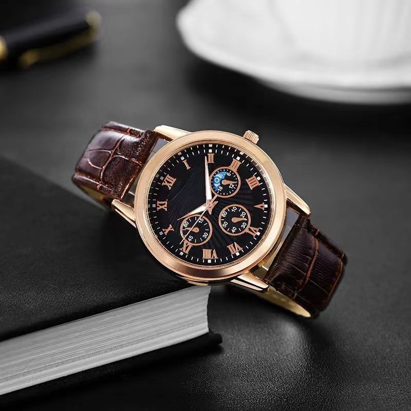 New popular African couple watch, versatile fashionable high-end quartz watch, three eye men's watch, minimalist women's watch, business leisure waterproof watch, the same Tiktok watch