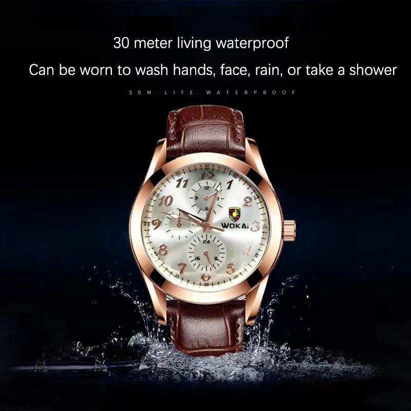 New popular African couple watch, versatile fashionable high-end quartz watch, three eye men's watch, minimalist women's watch, business leisure waterproof watch, the same Tiktok watch