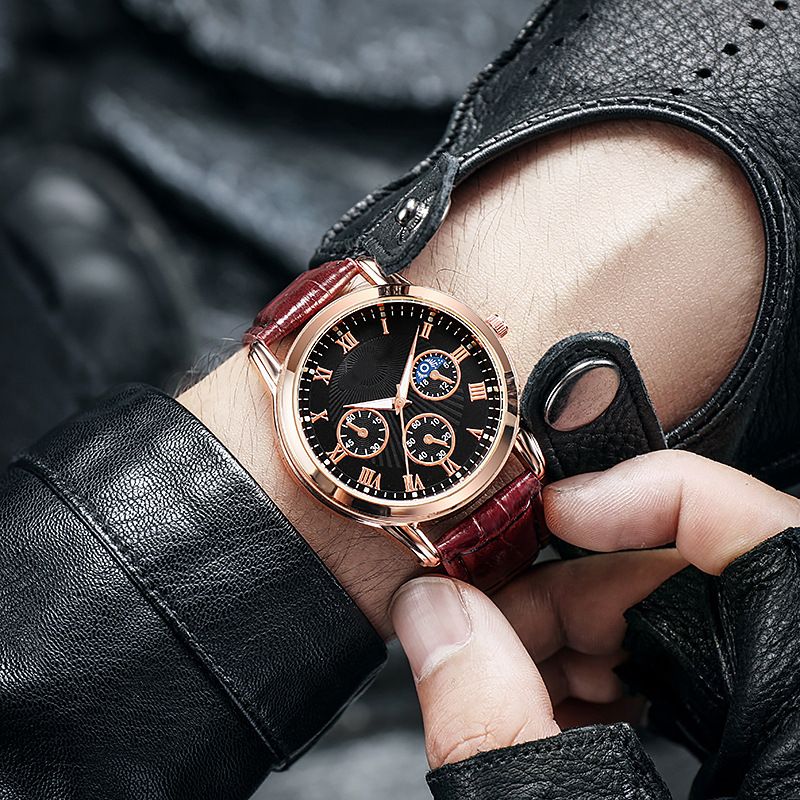 New popular African couple watch, versatile fashionable high-end quartz watch, three eye men's watch, minimalist women's watch, business leisure waterproof watch, the same Tiktok watch