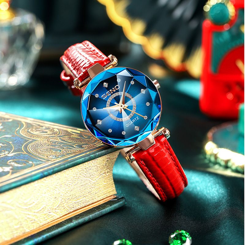 2024 Hot selling Ocean Heart Quartz Watch, niche diamond faced glass solid watch, steel belt women's waterproof watch, African hot selling item