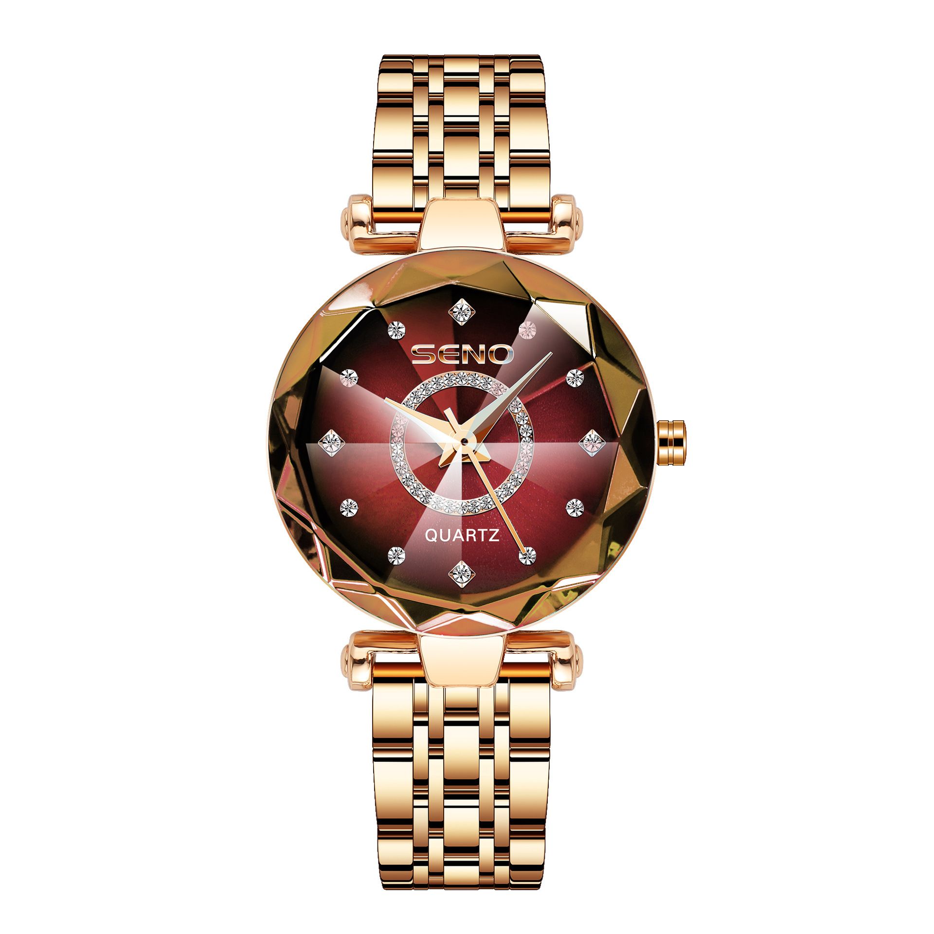 2024 Hot selling Ocean Heart Quartz Watch, niche diamond faced glass solid watch, steel belt women's waterproof watch, African hot selling item