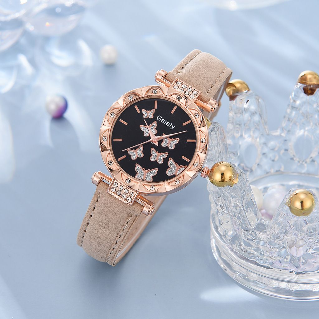 New style vibrating sound explosive ladies' watch, fashionable and personalized simple watch, butterfly digital quartz watch, belt watch set, watch gift box set