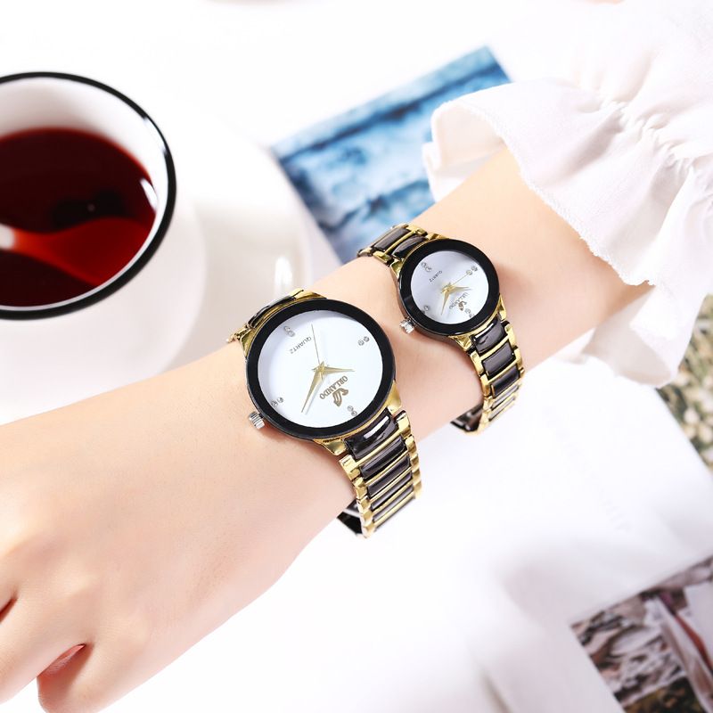 New Three Color Quartz Watch, Fashion and Casual Set Water Diamond Steel Band Watch, Couple Watch Set, Simple and Elegant Watch, Fashion and Trendy Business Elegant British Style Men's Watch