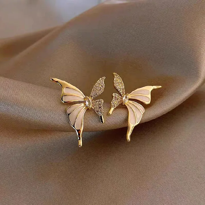 High end wheat ear long tassel earrings with two wearing silver needles, fashionable and personalized, light luxury design, revealing face, slim earrings for women