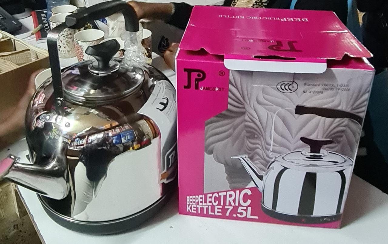 KILLMALL FLASH SALE BEST PRICES ONLY KSH 3540.JP 7.5 LITRES Stainless Steel Electric Kettle Automatic Two modes, manual mode water boiling automatic beep, automatic mode automatically powered off