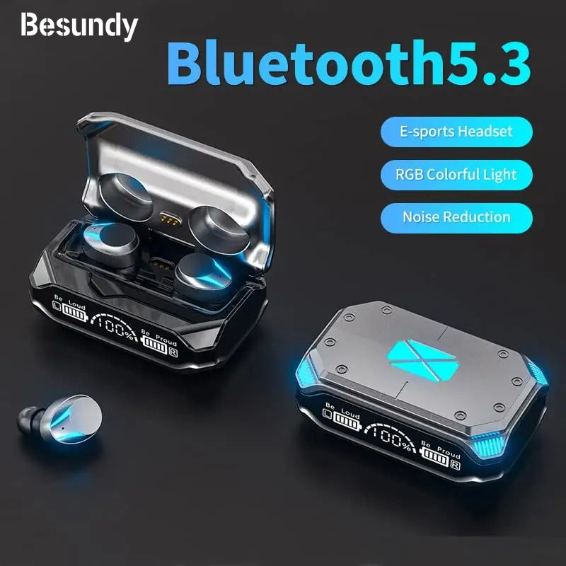 【Besundy】New Arrival Bluetooth Earpods M41 Wireless Bluetooth Earphones TWS LED Display Bluetooth Earphones Touch Control Noise Reduction 9D Stereo Waterproof Earbuds