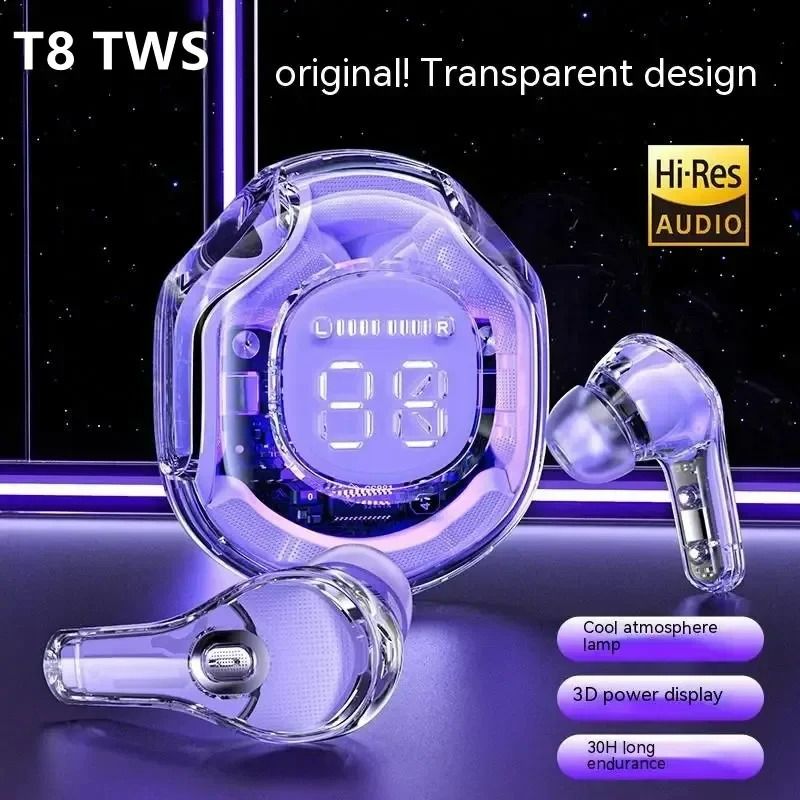 NEW Arrival Air39 Bluetooth Earpods Tws Transparent Cabin Wireless Bluetooth Earbuds with 7LED Digital Display Hifi Enc In-Ear Bluetooth Earphones for All Phone