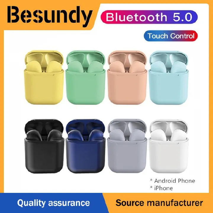 TWS Wireless Bluetooth Earpods Noise Cancelling Earbuds Bluetooth Earphon5.0 Matte Sweatproof Earphones Binaural Headset Touch Control  Charging Case Included Compatible with Apple & Android