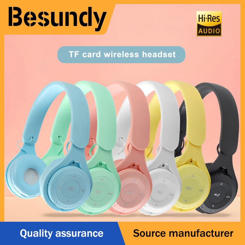 Macaron Wireless Headphones Bluetooth Foldable Headset Stereo Headband Gaming Headset with Mic Sport Earphone Headband Gaming Gift for Mobile Tablet