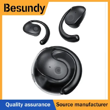 New Wireless Bluetooth Earphones with Mics Ear Hook Earphone HiFi Stereo Sound Noise Reduction Earbuds Not-in Ear Earphone For iPhone Android Black