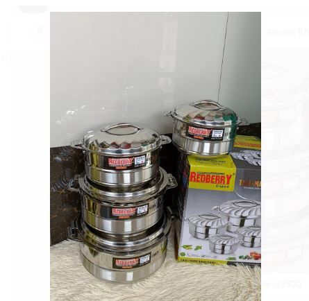 4Pcs of Redberry Tall Max Stainless Steel Hotpots Insulated Casserole Hot Pots for Serving Food and Keep Food Hot Servare Dish Set  (2000, 3000, 4000 and 5000ML)