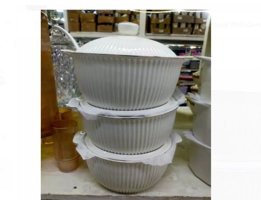 3pcs Ceramic Serving Bowls Serving Dishes Serveware Set