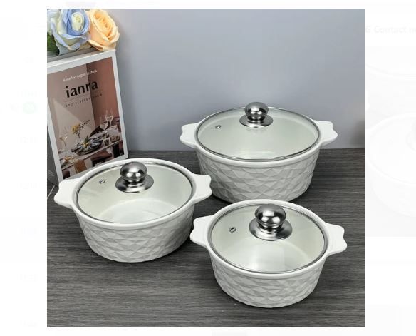 3pcs Ceramic Serving Bowls Serving Dishes Serveware Set