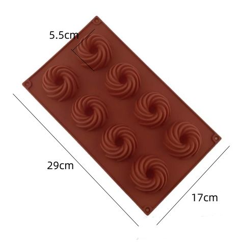 DIY Baking Mold 8 Connect  Swirl Silicone Cake Mold DIY Madeleine Cookie Mousse Mold