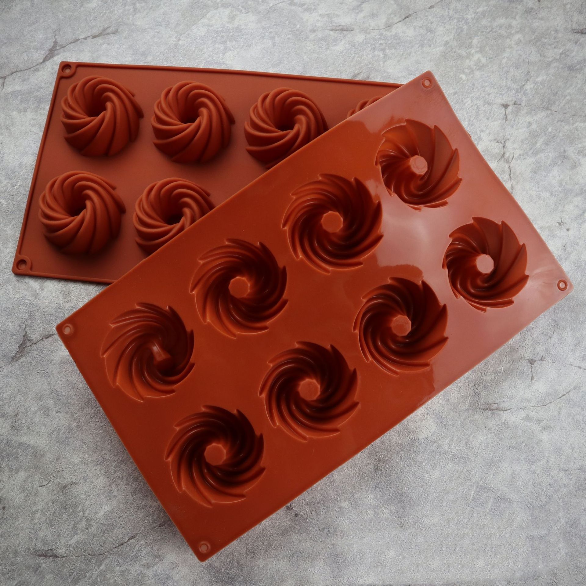 DIY Baking Mold 8 Connect  Swirl Silicone Cake Mold DIY Madeleine Cookie Mousse Mold