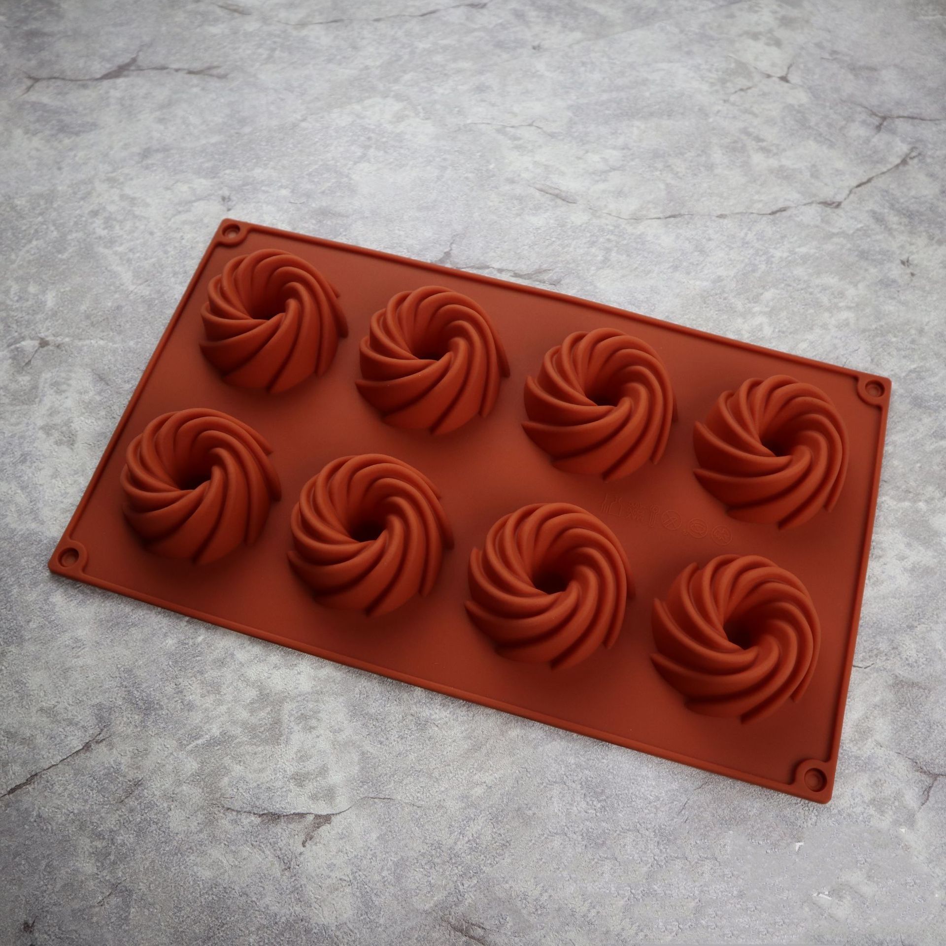 DIY Baking Mold 8 Connect  Swirl Silicone Cake Mold DIY Madeleine Cookie Mousse Mold