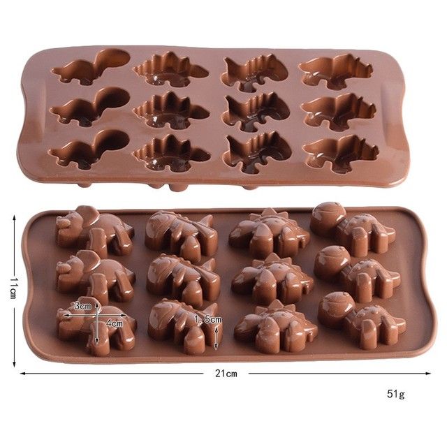 Silicone Chocolate Fructose Cake Baking Mold Pudding Ice Tray  Shape Silicone Dinosaur