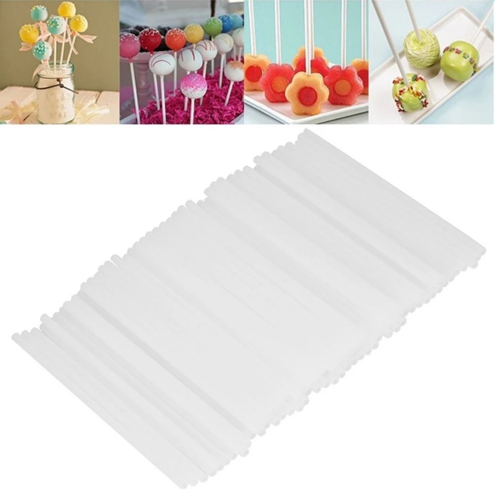 100Pcs Plastic Lollipop Sticks Safe White Cake Suction Cup Sticks For Chocolate  Lollipop DIY Mold Baking Pan Tool
