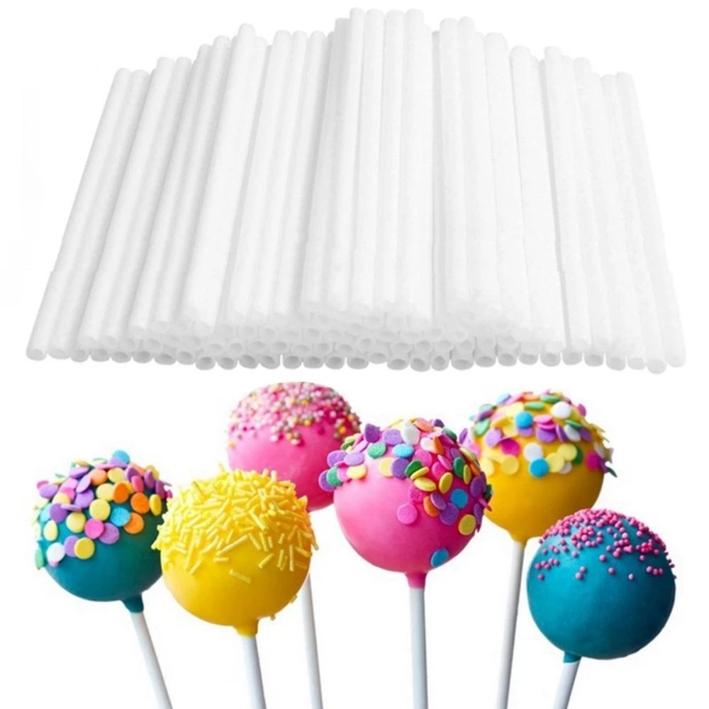 100Pcs Plastic Lollipop Sticks Safe White Cake Suction Cup Sticks For Chocolate  Lollipop DIY Mold Baking Pan Tool